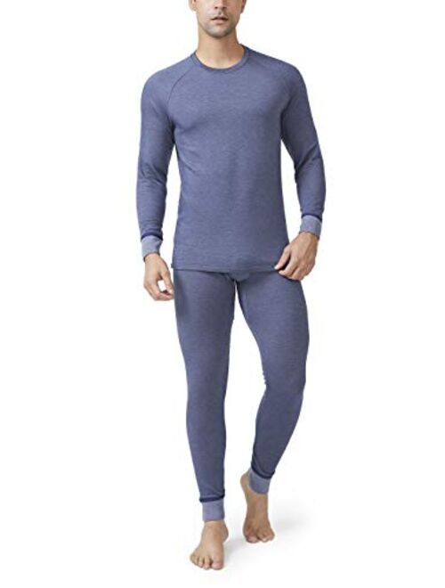 David Archy Men's Soft Fleece Lined Thermal Set Rayon-Acrylic Blend Fiber Bottoms Warm Base Layers Pants in 1 Set or 2 Pack