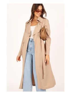 PETAL AND PUP Womens Robyn Tie Front Trench Coat