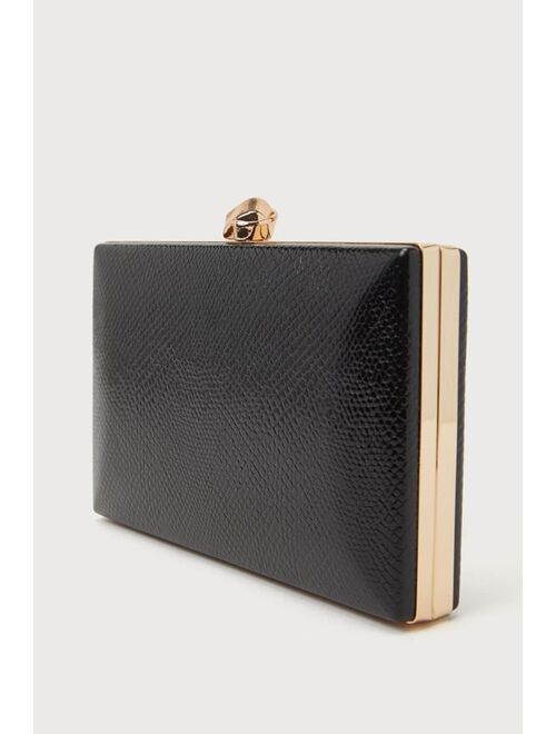 urban expressions Stylish Addition Black Snake-Embossed Clutch