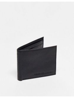 classic leather bi-fold wallet in black