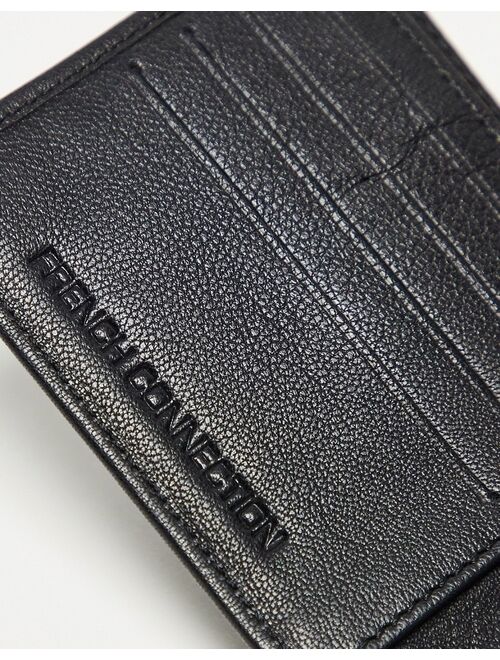 French Connection classic leather bi-fold wallet in black