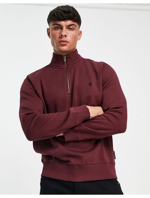 French Connection half zip sweatshirt in chateux