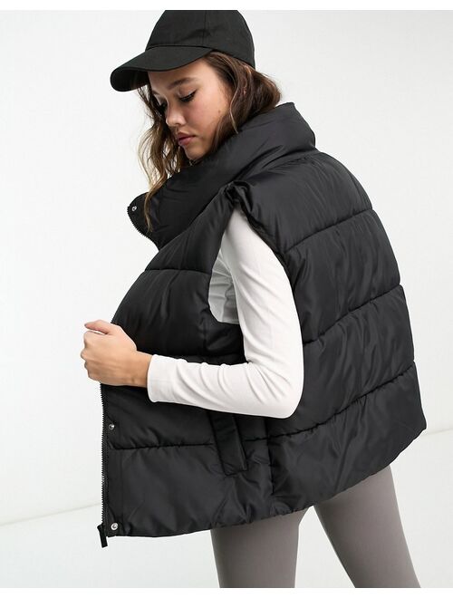 French Connection high neck padded vest in black