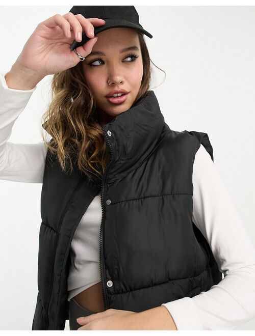 French Connection high neck padded vest in black