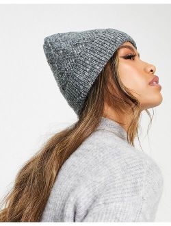 slouched beanie hat in gray