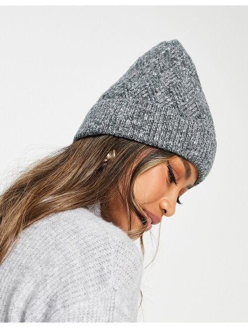 French Connection slouched beanie hat in gray