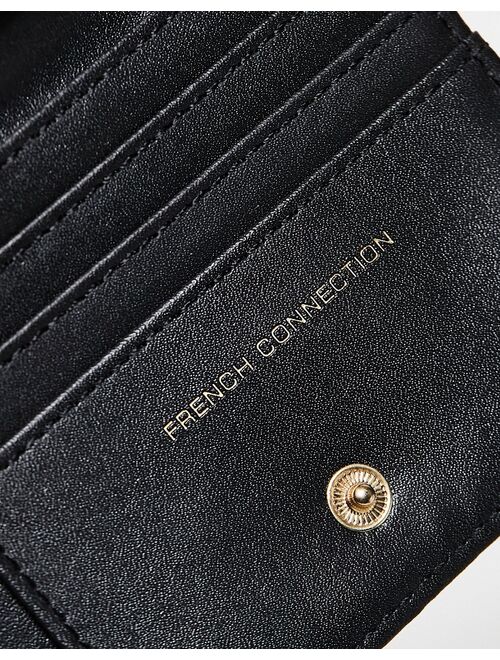 French Connection heart quilted wallet in black