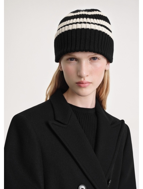 TOTEME striped wool beanie hat