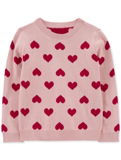 CARTER'S Big Girls Cotton Hearts Sweater