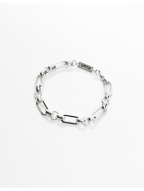 WFTW WTFW mixed linked bracelet in silver