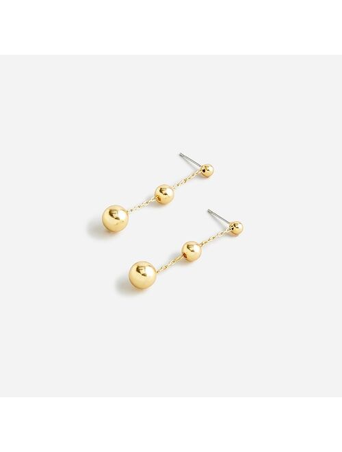 Metallic bead drop earrings