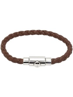Brown Braided Leather Bracelet