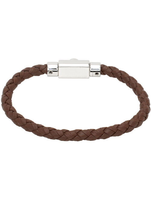 Ferragamo Brown Braided Leather Bracelet