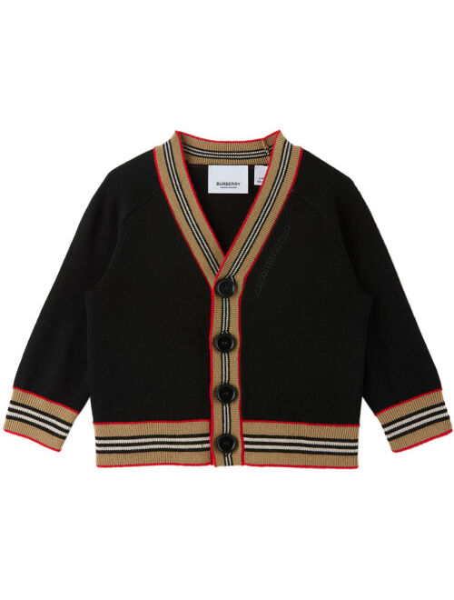 BURBERRY Baby Black Embroidered Cardigan