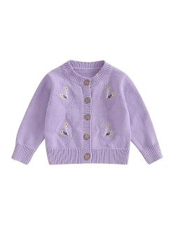 sweetyhouse Toddler Baby Girl Boy Cardigan Sweater Knit Chunky Crewneck Long Sleeve Open Front Sweaters Winter Clothes