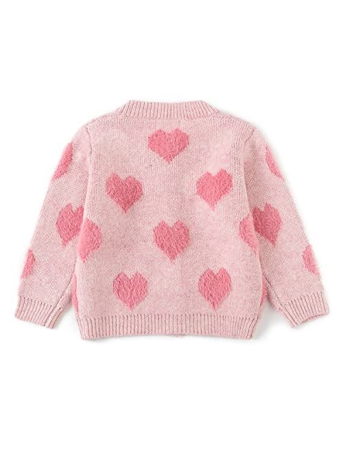 Simplee kids Baby Sweater Cardigan Jacquard Cable-Knit Spring Coat Long Sleeve Cardigan for Baby Girl