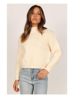 PETAL AND PUP Women's Mia Textured Shoulder Knit Sweater