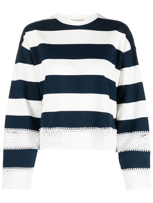 TWINSET round-neck striped sweatershirt