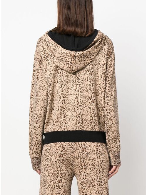 TWINSET leopard-print zip-up hoodie