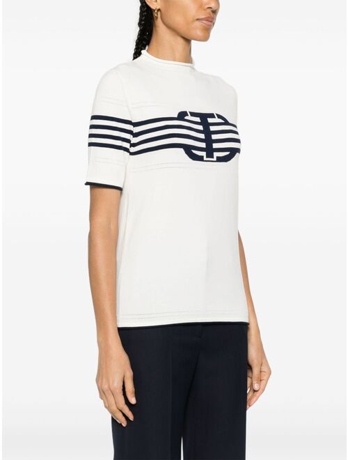 TWINSET stripe-detail knitted T-shirt