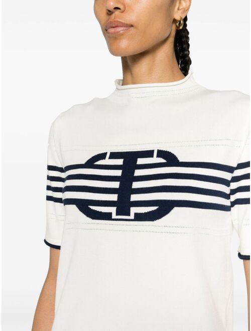 TWINSET stripe-detail knitted T-shirt