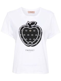 TWINSET apple-print cotton T-shirt