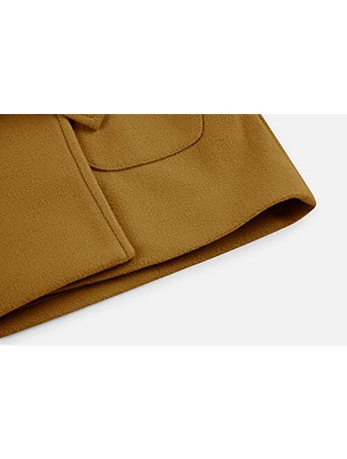 Runcati Baby Kids Boys Girls Classic Wool Blend Coat Winter Double Breasted Trench Coat Outwear Pea Coat Jacket with Belt