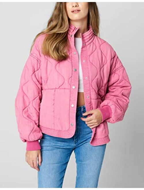 [BLANKNYC] Womens Luxury Clothing Tencel Drop Shoulder Quilted Jacket