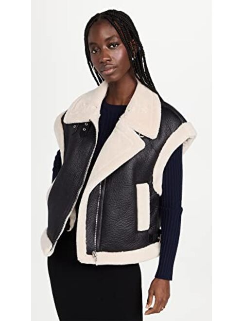 [BLANKNYC] Womens Vegan Leather and Sherpa Vest