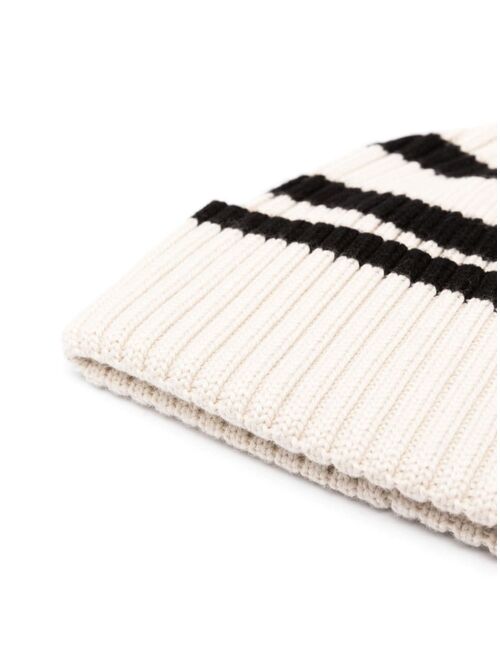 TOTEME striped ribbed-knit wool beanie
