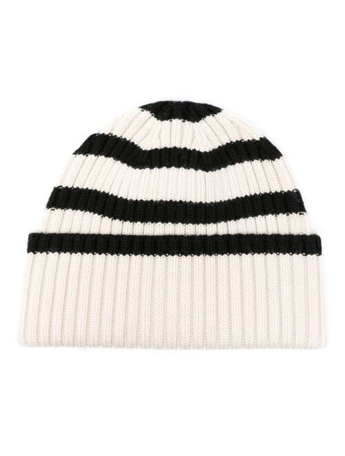 TOTEME striped ribbed-knit wool beanie