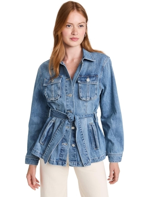 [BLANKNYC] Womens Long Denim Pleated Jacket