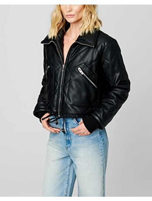 [BLANKNYC] Womens Vegan Leather Bomber Jacket