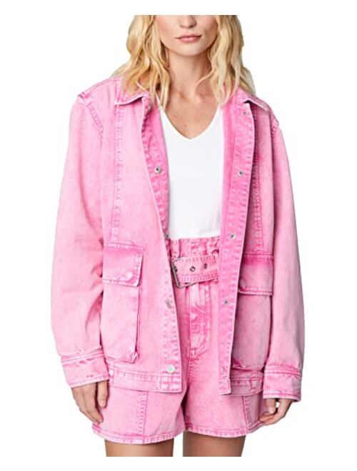 [BLANKNYC] Womens Luxury Clothing 100 Percent Cotton Jacket Shacket, Comfortable & Stylish
