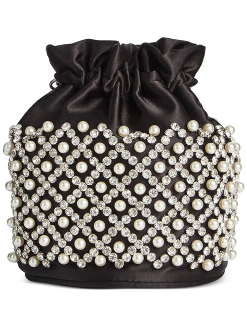 INC International Concepts I.N.C. INTERNATIONAL CONCEPTS Drawstring Imitation Pearl Bucket Bag, Created for Macy's