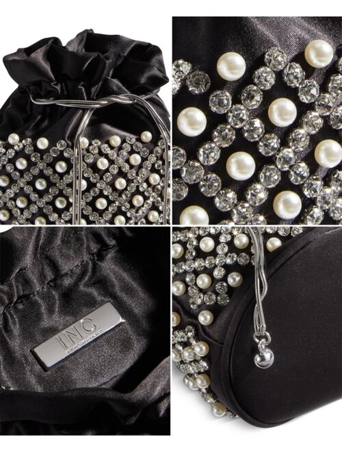 INC International Concepts I.N.C. INTERNATIONAL CONCEPTS Drawstring Imitation Pearl Bucket Bag, Created for Macy's