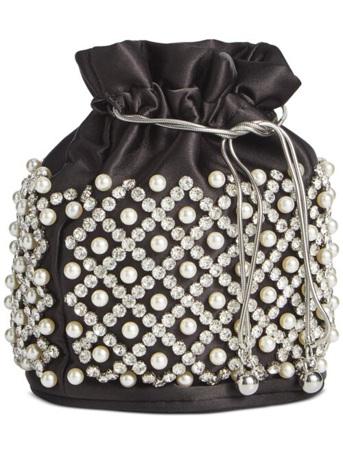 INC International Concepts I.N.C. INTERNATIONAL CONCEPTS Drawstring Imitation Pearl Bucket Bag, Created for Macy's