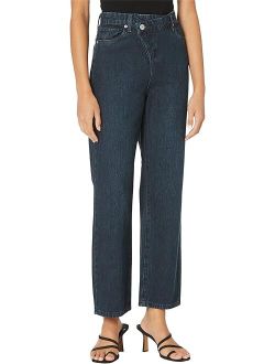Blank NYC Baxter Rib Cage Jeans Straight Leg Overlap in Right Swipe