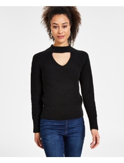 Women's Ribbed Keyhole Cutout Sweater, Created for Macy's