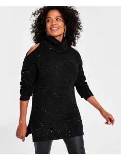 Women's Cold-Shoulder Turtleneck Sweater, Created for Macy's