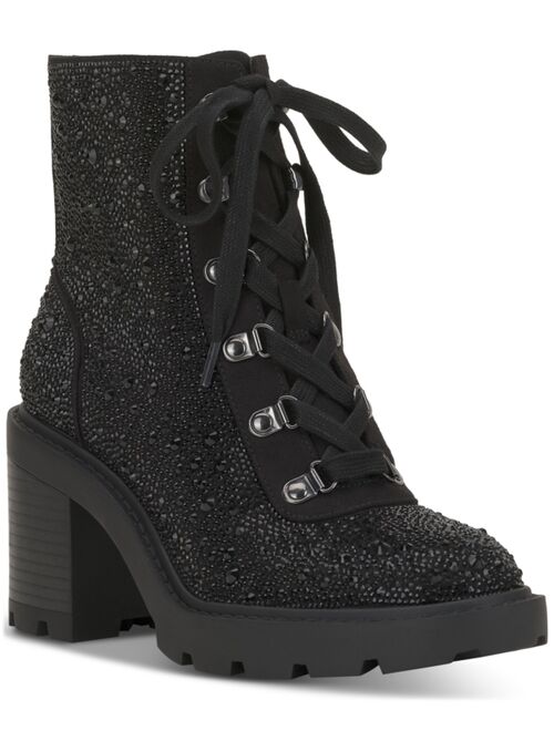 INC International Concepts I.N.C. International Concepts Women's Shada Embellished Lace-Up Booties, Created for Macy's