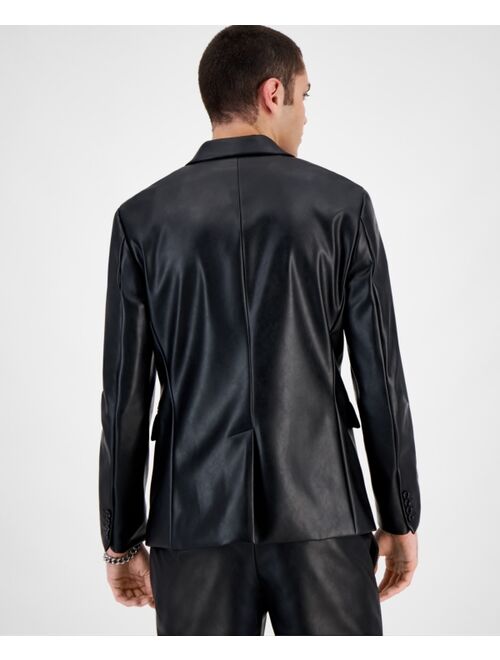 INC International Concepts I.N.C. International Concepts Men's Twilight Slim-Fit Faux-Leather Suit Jacket, Created for Macy's