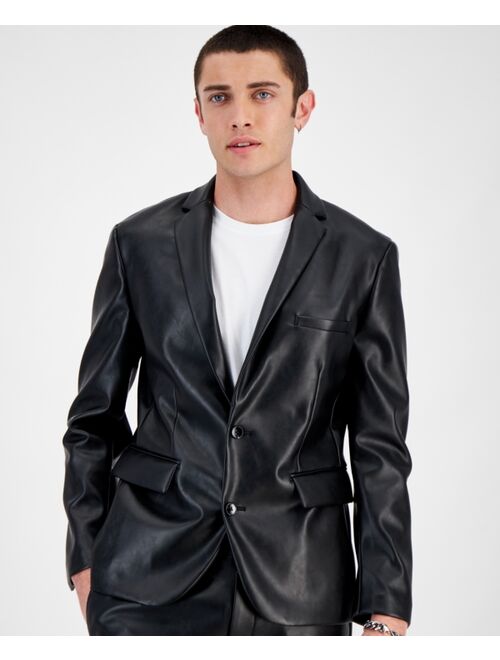 INC International Concepts I.N.C. International Concepts Men's Twilight Slim-Fit Faux-Leather Suit Jacket, Created for Macy's