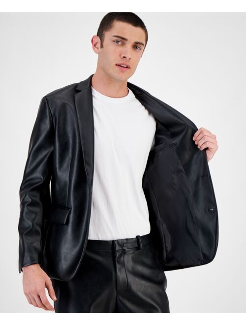 INC International Concepts I.N.C. International Concepts Men's Twilight Slim-Fit Faux-Leather Suit Jacket, Created for Macy's