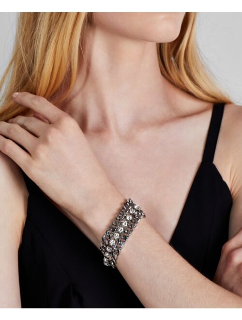 INC International Concepts I.N.C. International Concepts Silver-Tone Crystal Bracelet, Created for Macy's