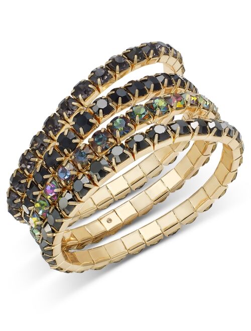 INC International Concepts I.N.C. International Concepts Gold-Tone Crystal Stretch Bracelet, Set of 4, Created for Macy's
