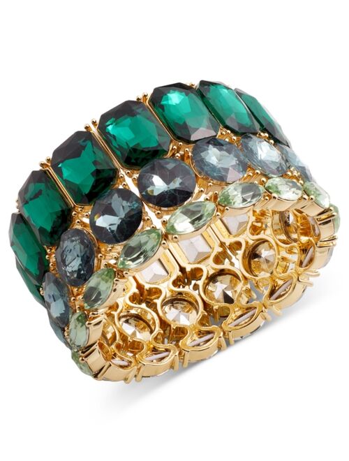 INC International Concepts I.N.C. International Concepts Mixed-Metal Crystal Stretch Bracelet, Created for Macy's