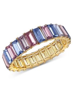 Gold-Tone Color Baguette Stone Stretch Bracelet, Created for Macy's
