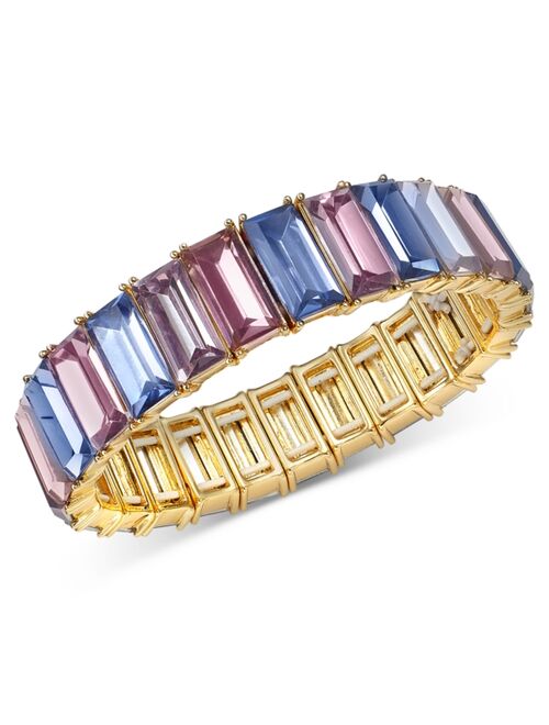 INC International Concepts I.N.C. International Concepts Gold-Tone Color Baguette Stone Stretch Bracelet, Created for Macy's