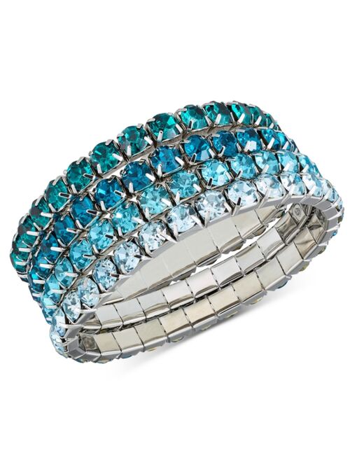 INC International Concepts I.N.C. International Concepts 4-Pc. Set Color Crystal Stretch Bracelets, Created for Macy's